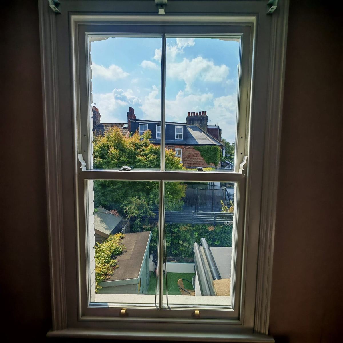 Sash window after restoration